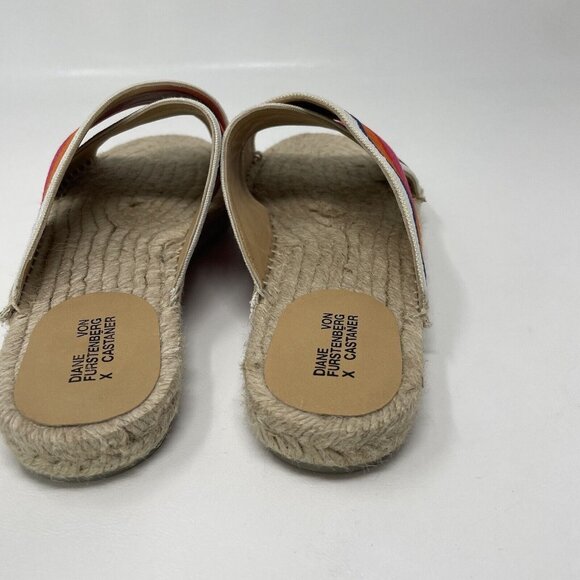 Diane Von Furstenberg x Castaner Paos Espadrille Sandals Womens 37 US 6.5 Stripe - Picture 6 of 12